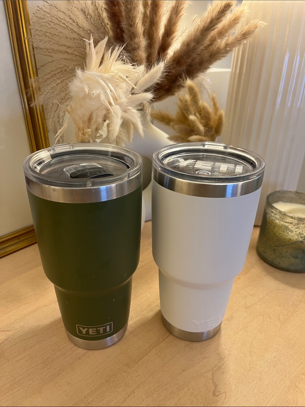 YETI Rambler 30oz Tumbler Pair - Olive Green & White